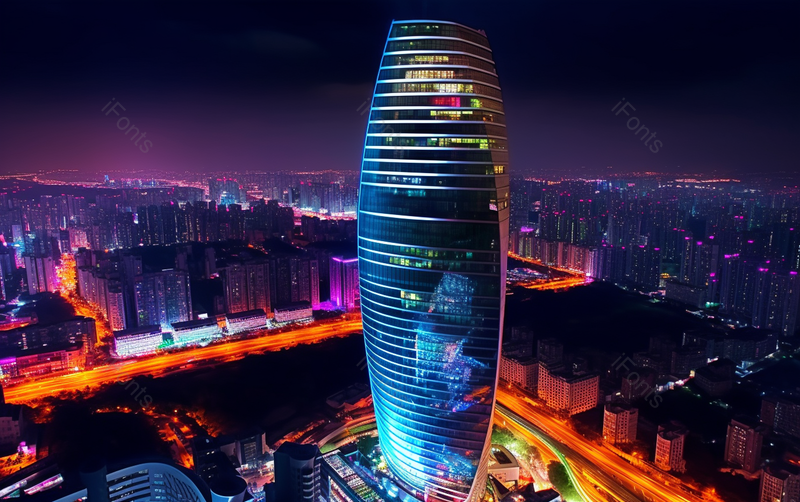 厦门双子塔夜景风景,高清,摄影图,摄影图片,图片大全,摄影图免费下载